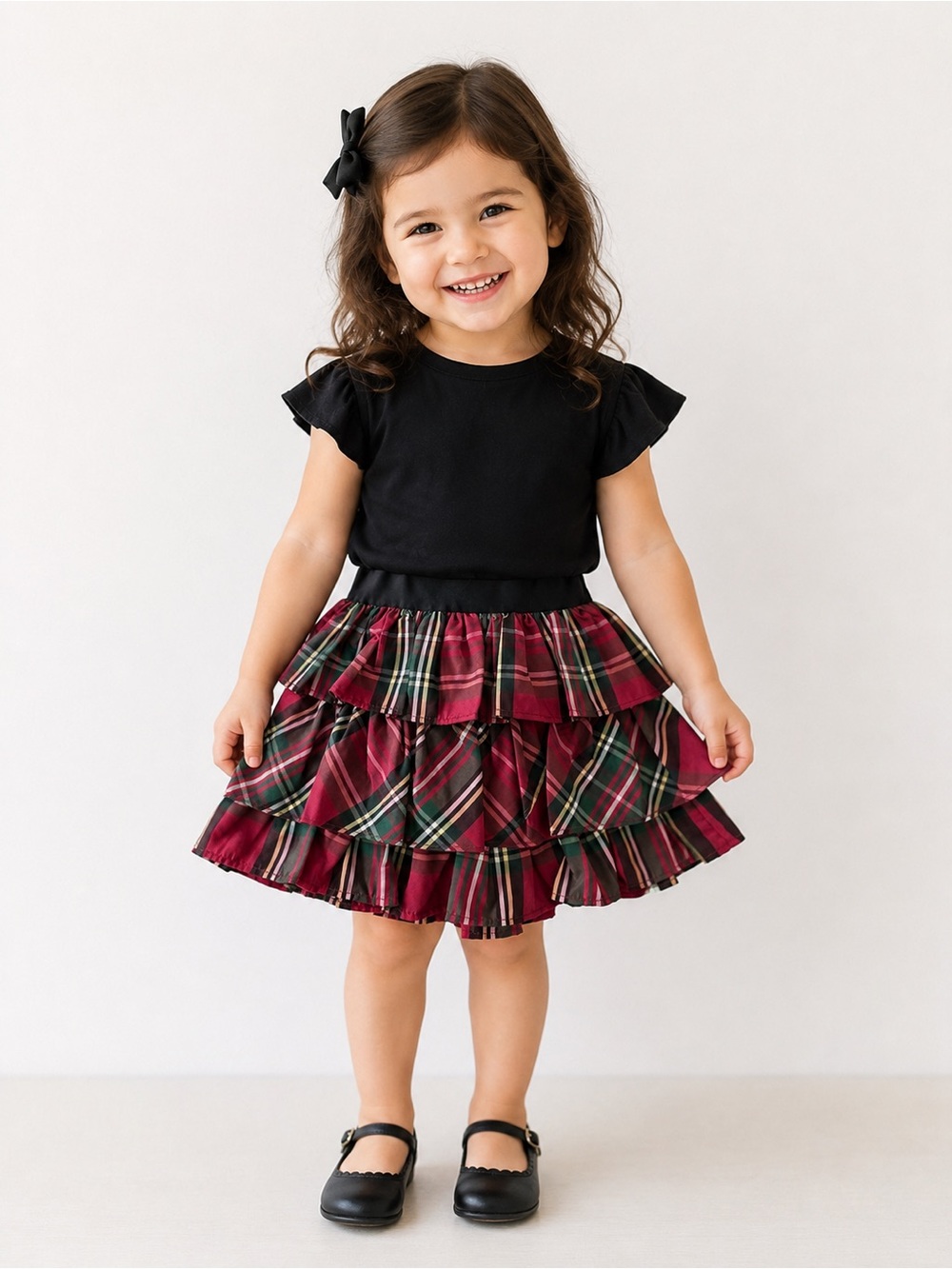 Ralph Lauren Plaid Ruffle Tiered Skirt Size 3/3T - NEW